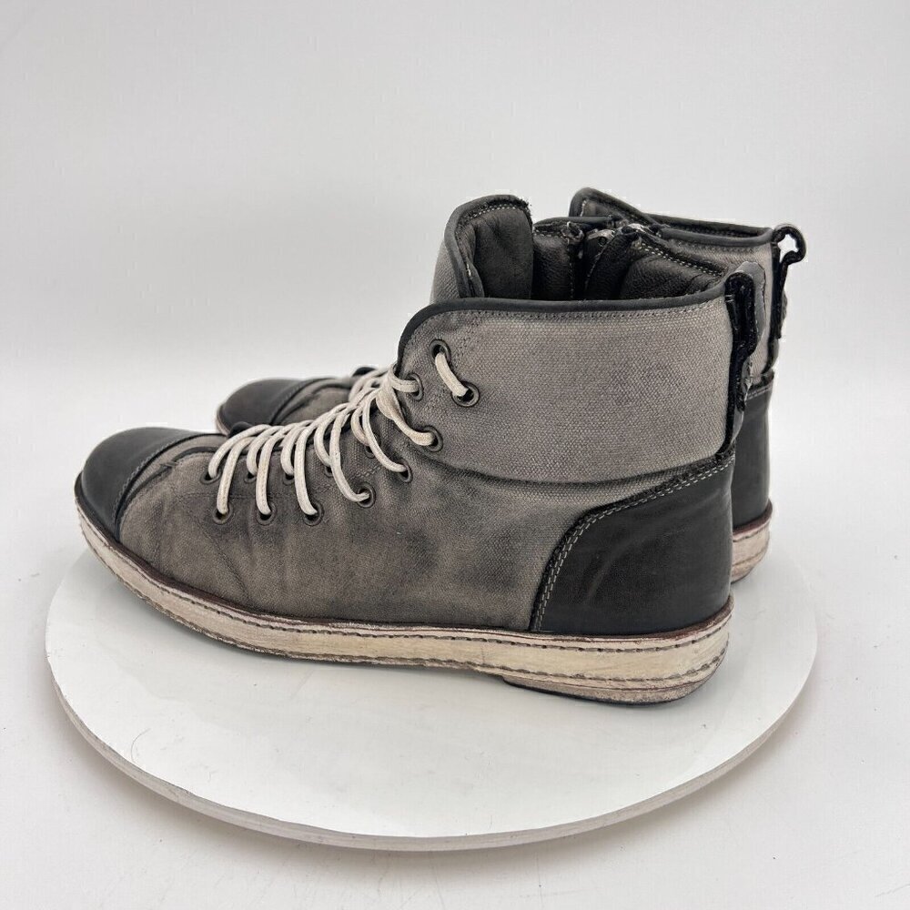 John Varvatos Collection Artisan Double Lace Men 8 High Top Shoe Zipper Sneakers - Picture 8 of 16